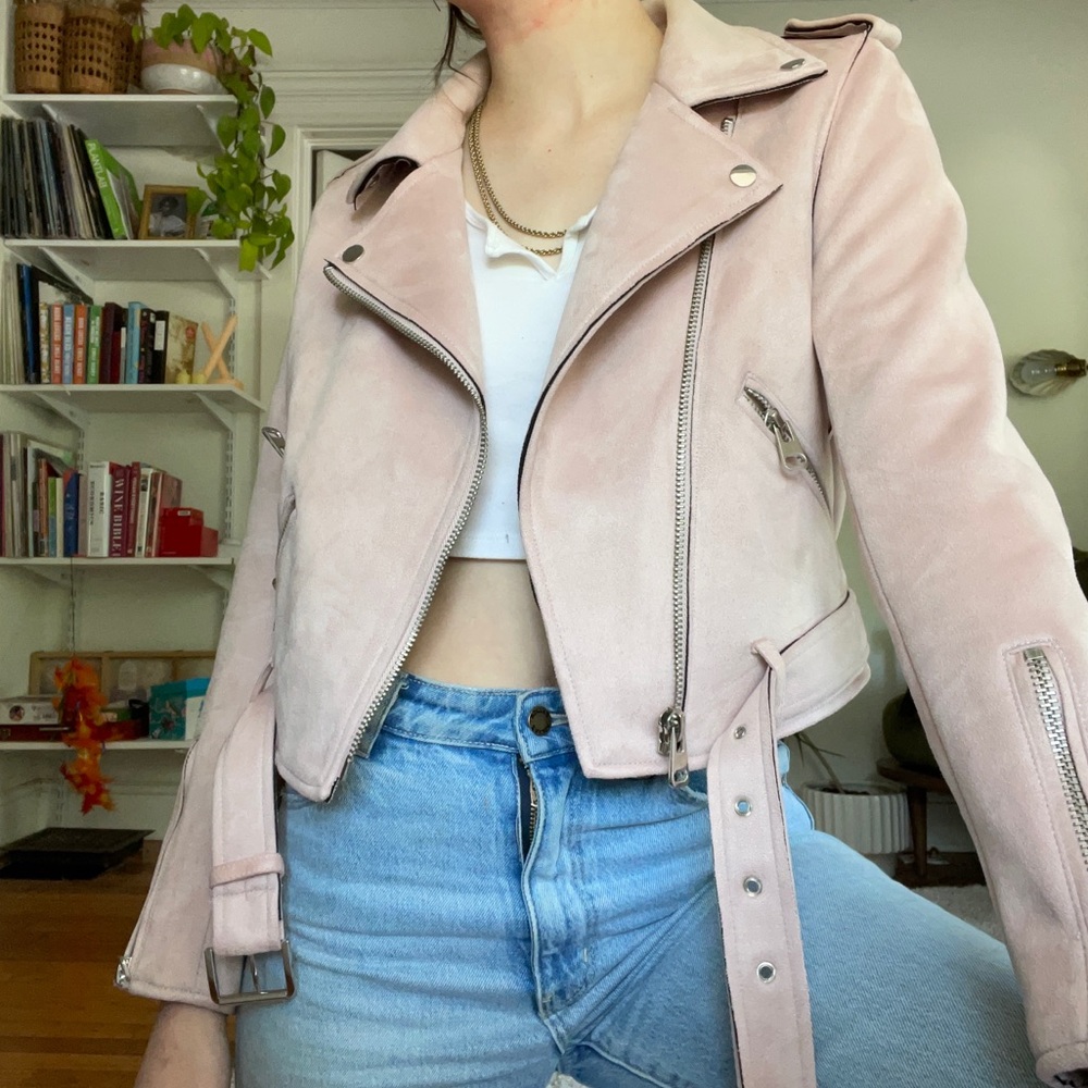 Zara faux suede biker jacket